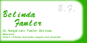 belinda famler business card